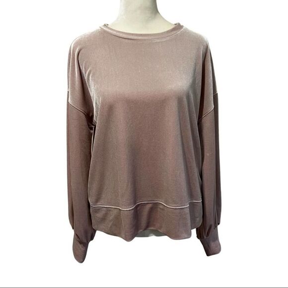 Madewell Tops - Madewell Velour balloon sleeve sweatshirt size small